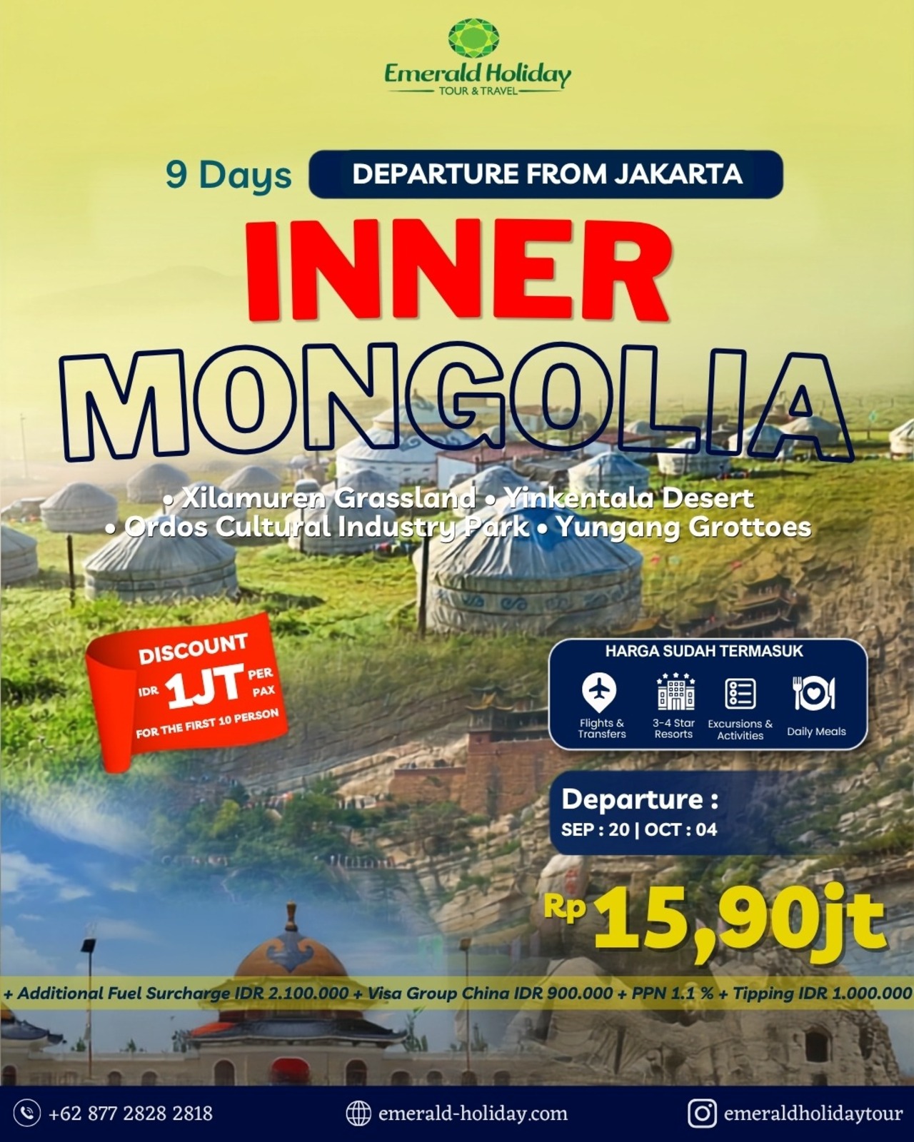 9D INNER MONGOLIA DEPARTURES FROM JAKARTA